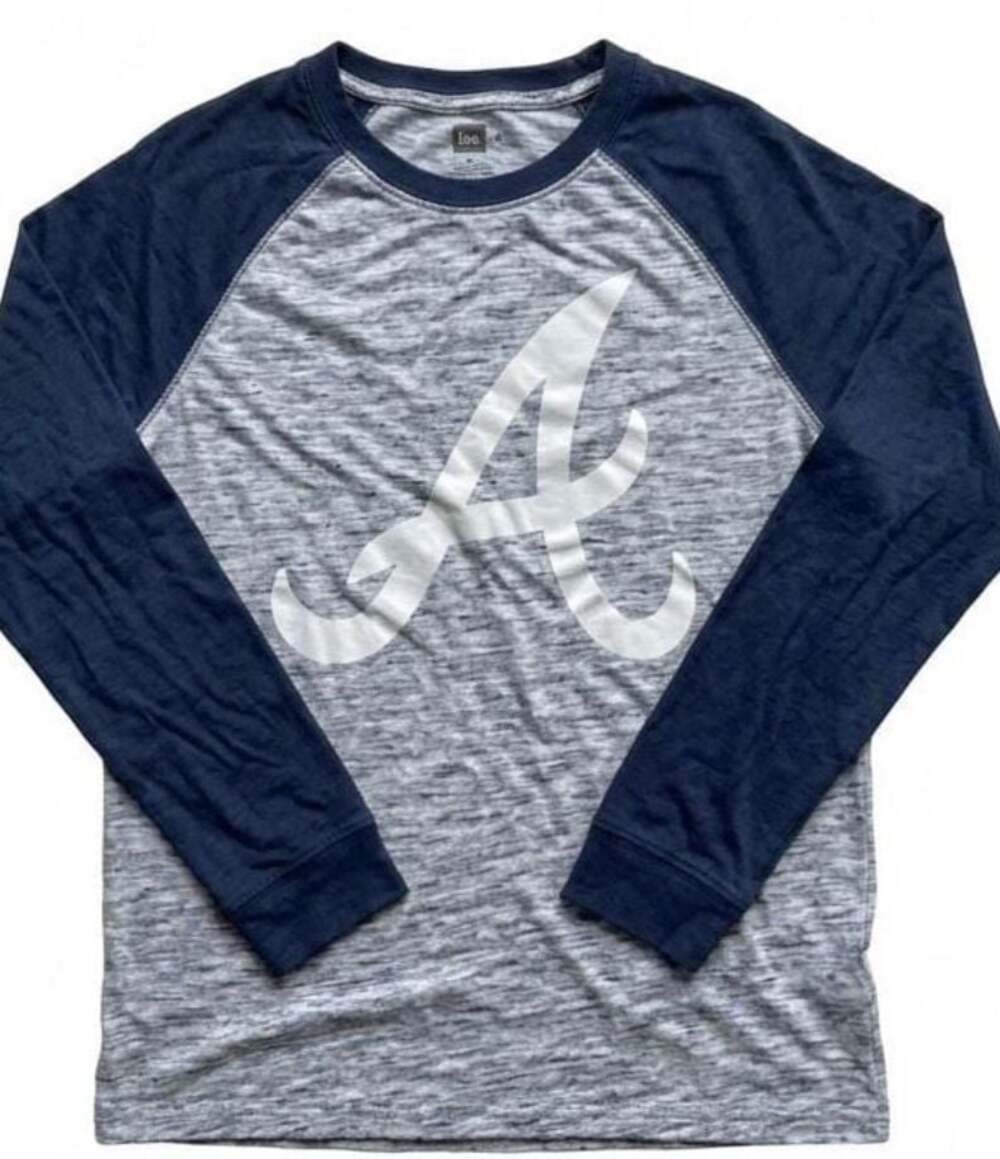 M - New Era Atlanta Braves MLB Long Sleeve Raglan Baseball Tee